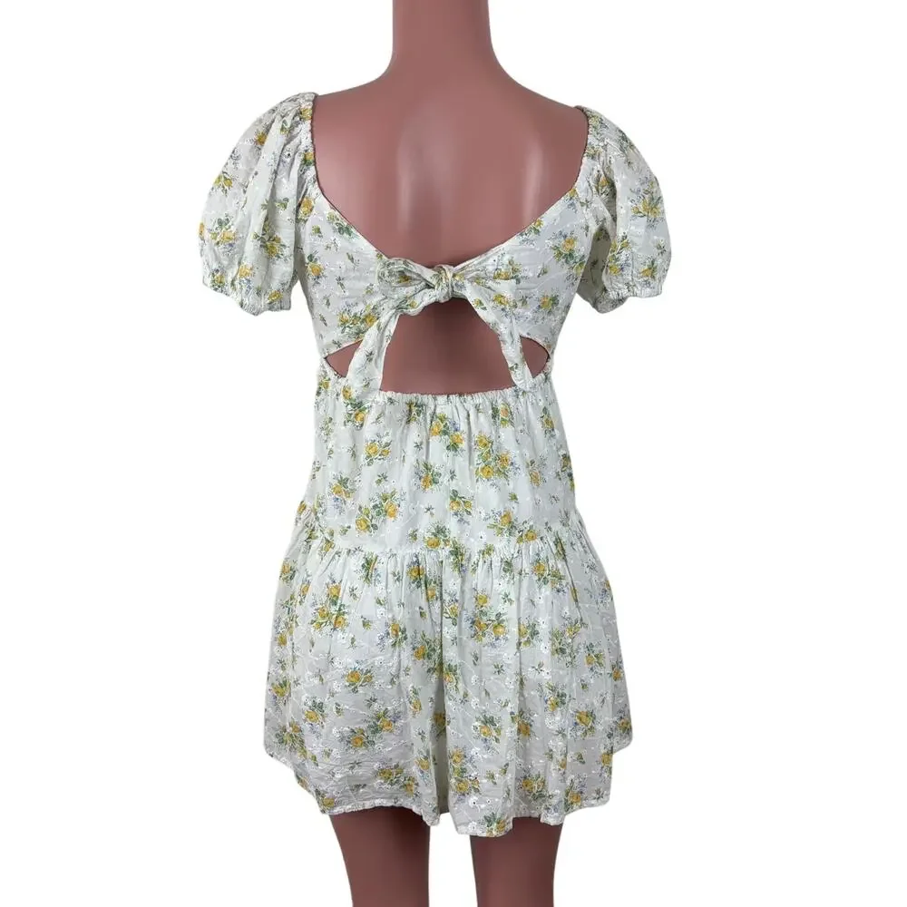 Jessica Simpson NEW floral mini dress Small cottage coquette preppy soft girl - Picture 2 of 4